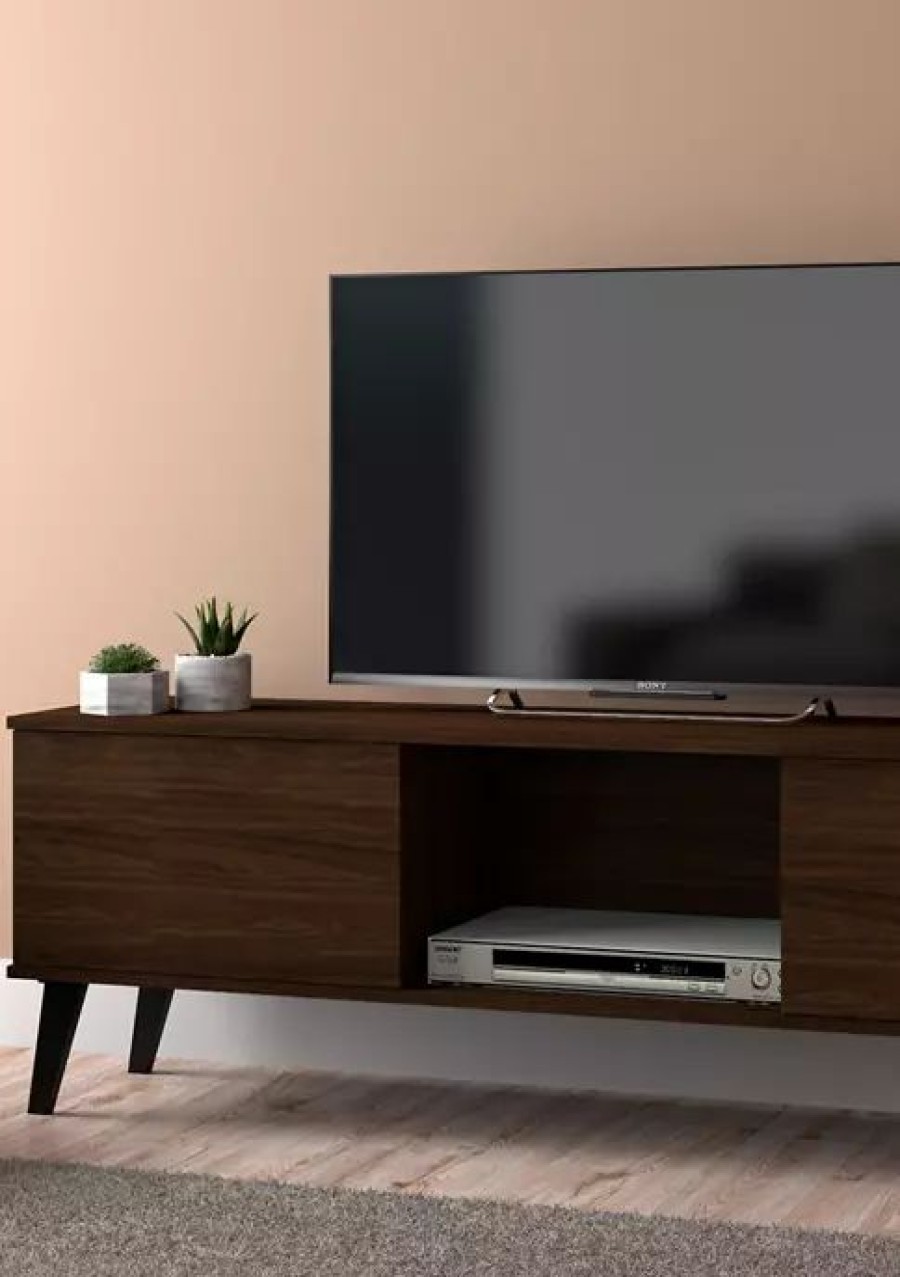 Furniture * | Best Reviews Of Manhattan Comfort 53.15 Inch Doyers Tv Stand Nut Brown