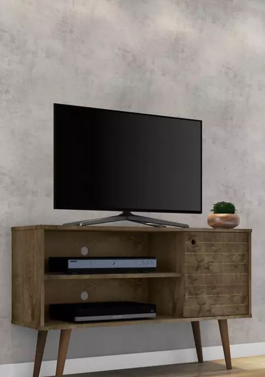 Tv & Media Stands * | New Manhattan Comfort 42.52 Inch Liberty Tv Stand Rustic Brown