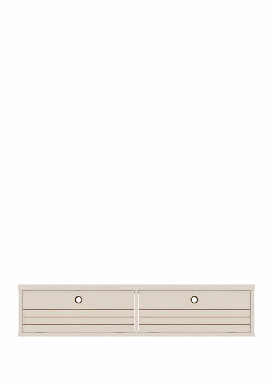 Furniture * | Wholesale Manhattan Comfort 42.28 Inch Liberty Floating Office Desk Off White