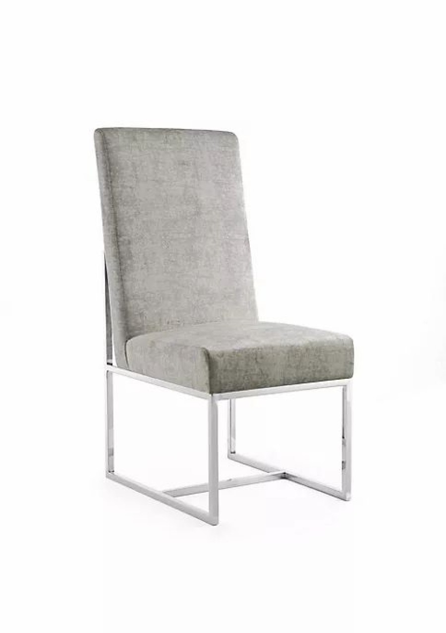 Furniture * | Budget Manhattan Comfort Element Velvet Dining Chair In Steel Multi