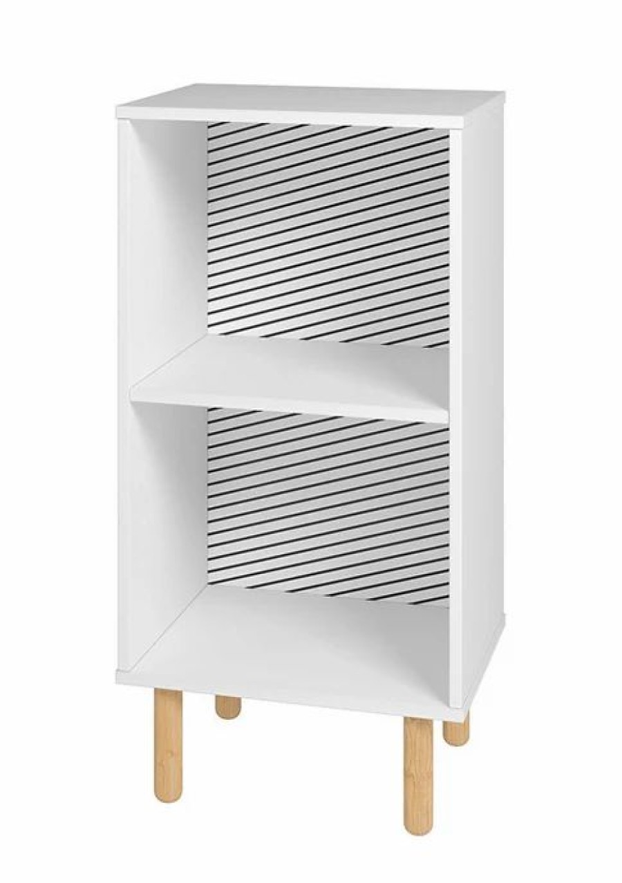 Furniture * | Hot Sale Manhattan Comfort Essex Nightstand White & Zebra