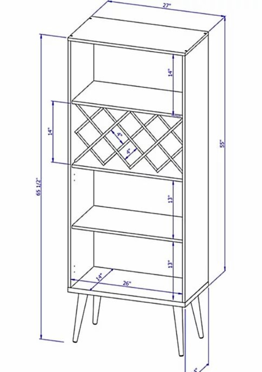 Tv & Media Stands * | Best Pirce Manhattan Comfort Utopia China Cabinet Off White And Maple Cream