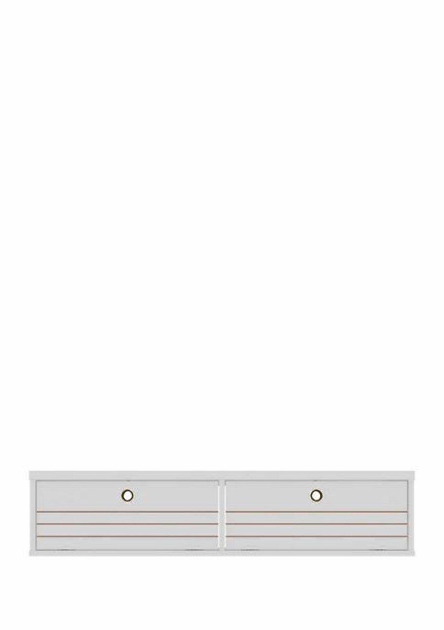 Furniture * | Outlet Manhattan Comfort 42.28 Inch Liberty Floating Entertainment Center White