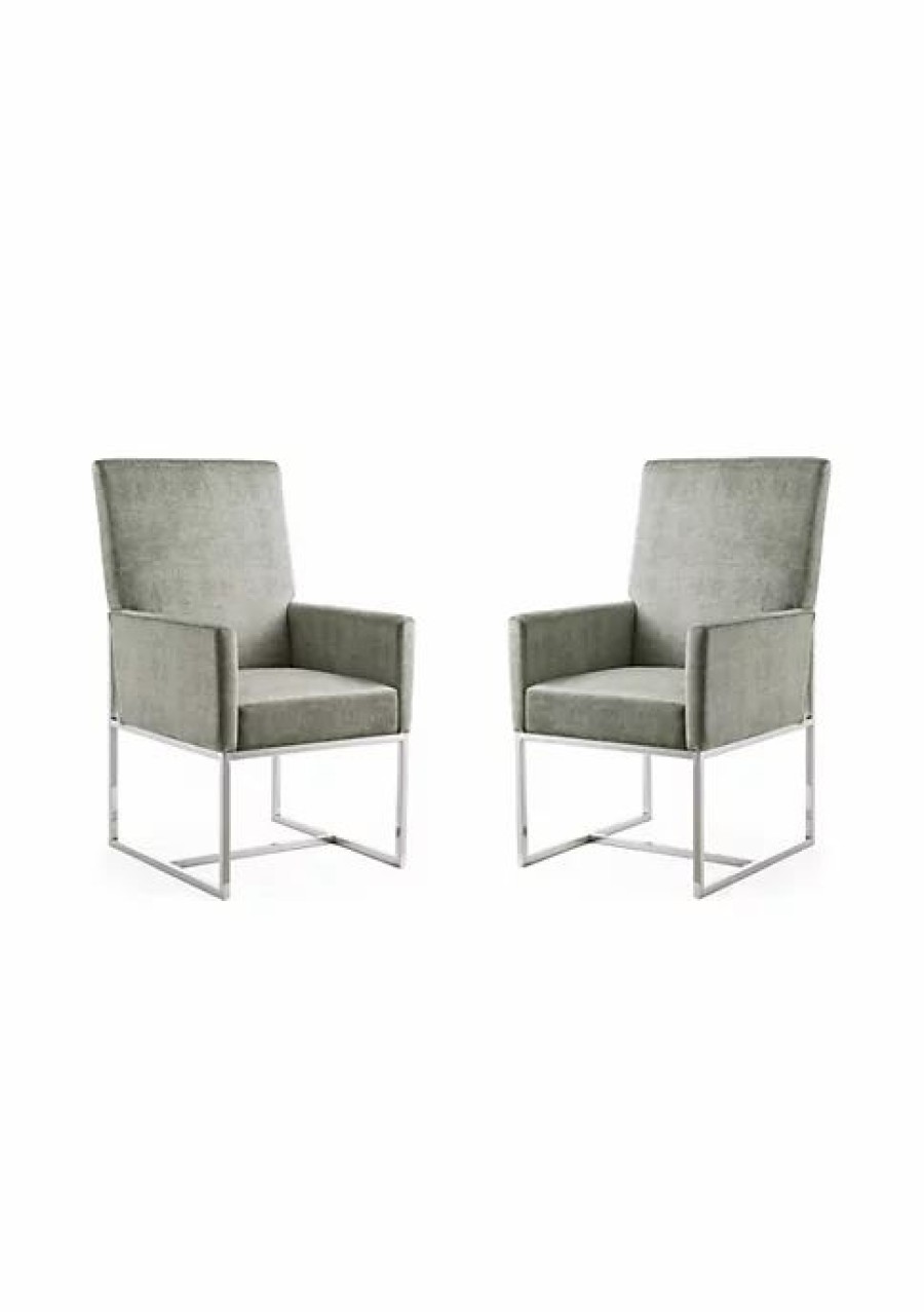 Tv & Media Stands * | Cheapest Manhattan Comfort Element Dining Armchair In (Set Of 2) Steel