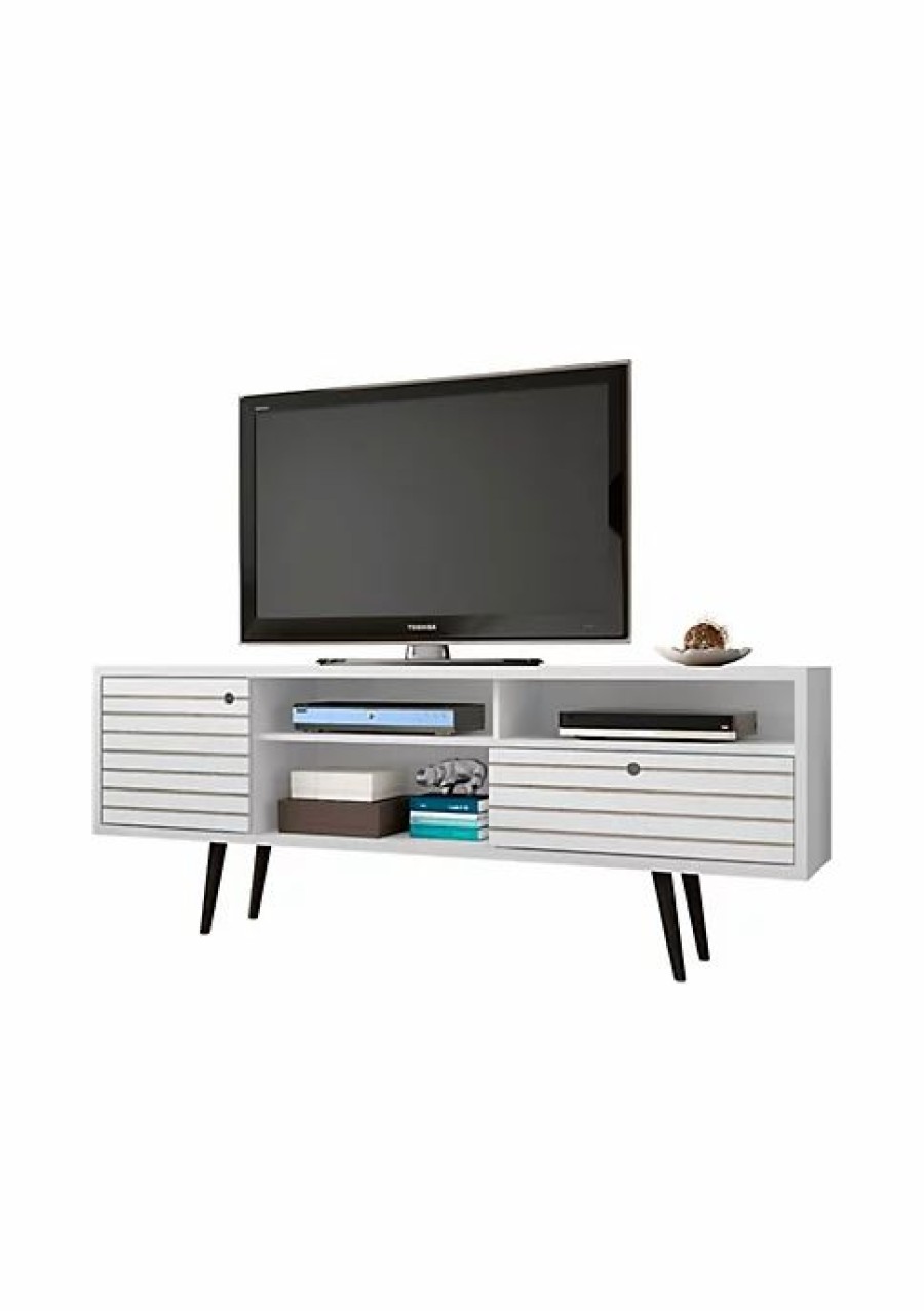 Tv & Media Stands * | Brand New Manhattan Comfort Liberty 70.86 Mid-Century Modern Tv Stand In White