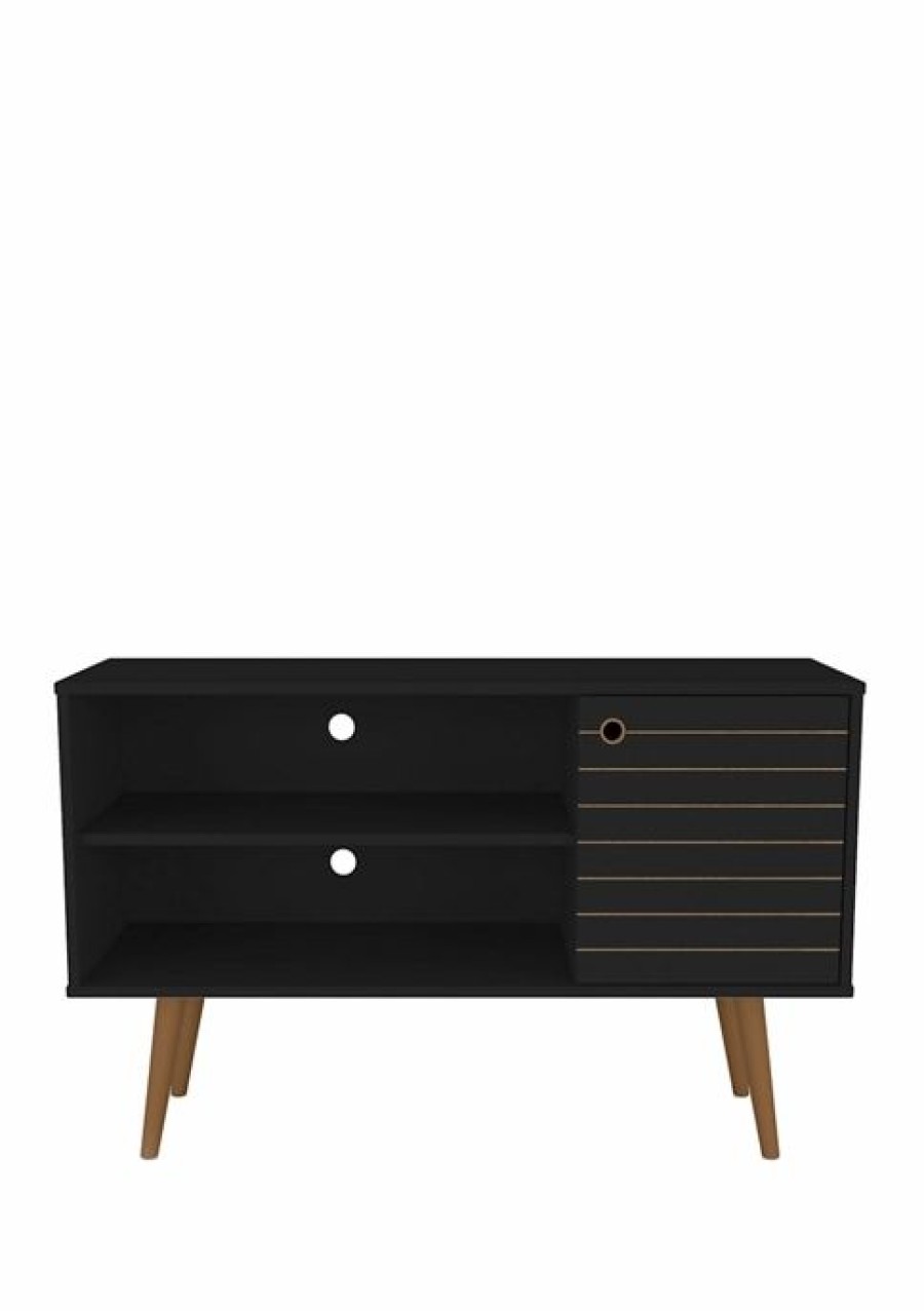 Furniture * | Discount Manhattan Comfort 42.52 Inch Liberty Tv Stand Black