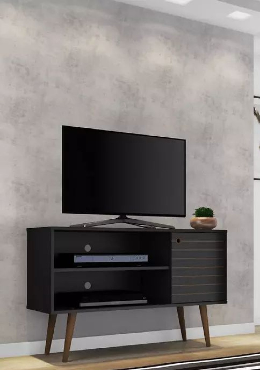 Furniture * | Discount Manhattan Comfort 42.52 Inch Liberty Tv Stand Black