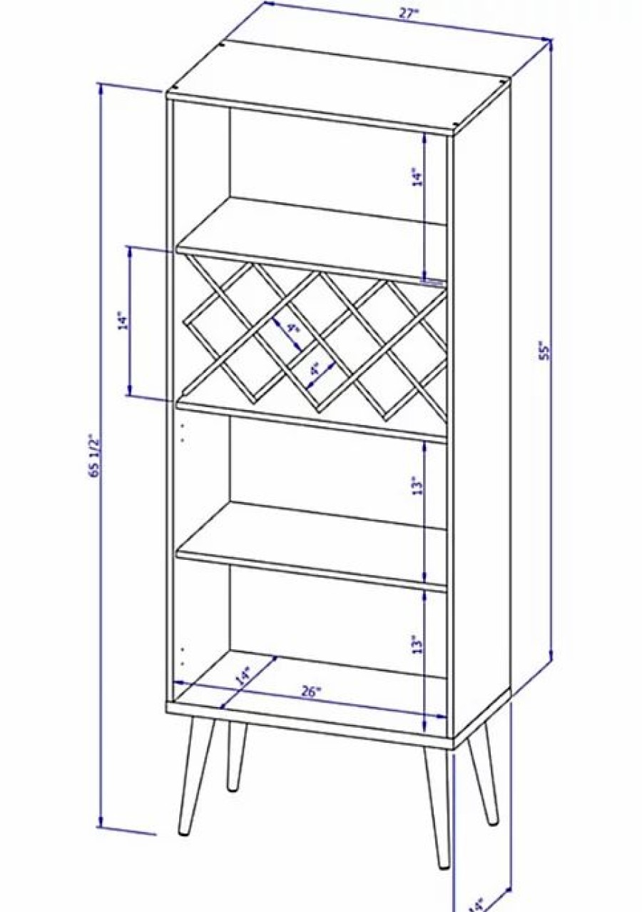 Tv & Media Stands * | Outlet Manhattan Comfort Utopia China Cabinet In White Gloss And Maple Cream