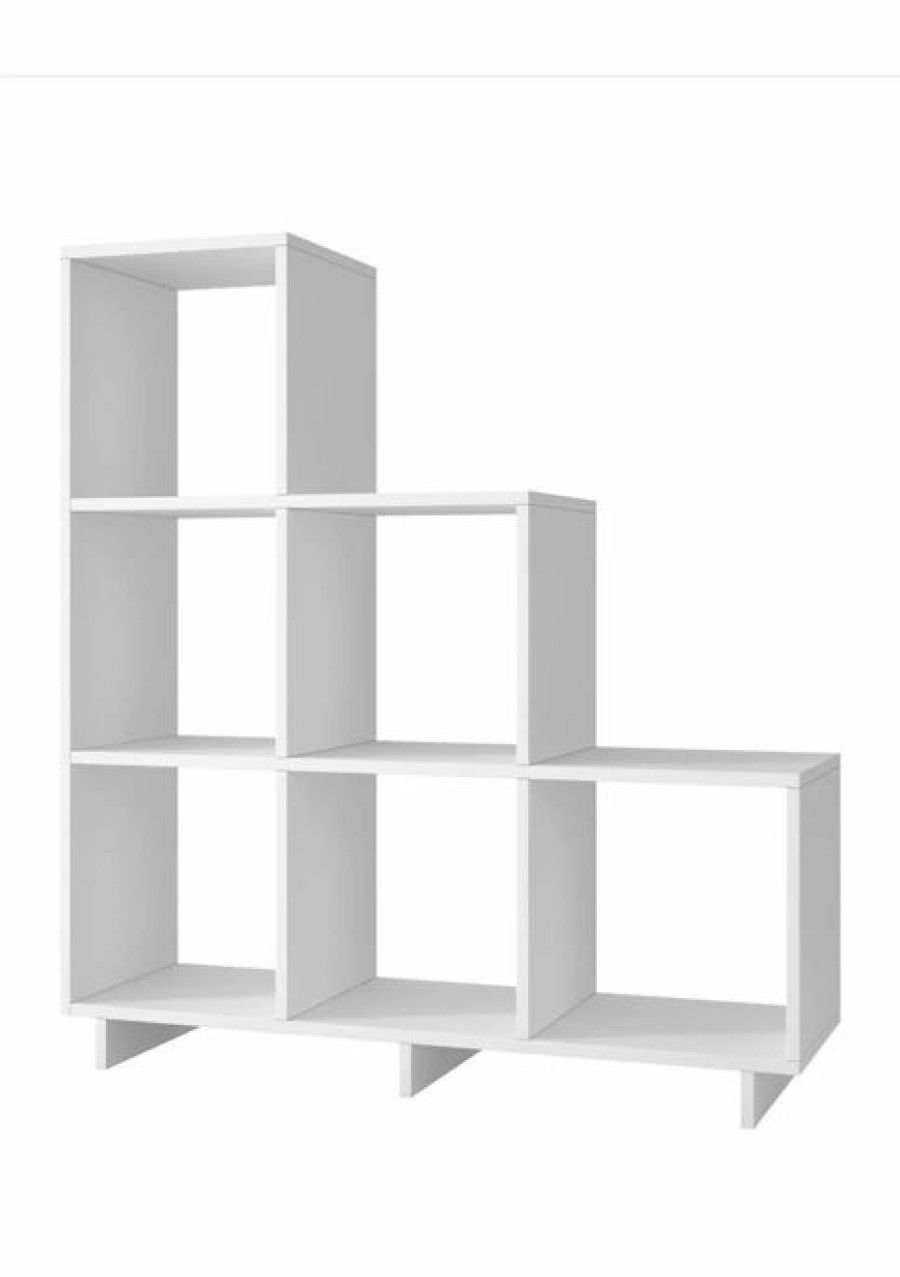 Furniture * | Top 10 Manhattan Comfort Cascavel Stair Cubbies White