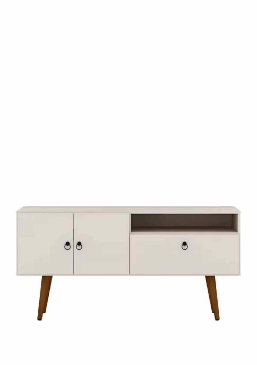 Furniture * | Best Pirce Manhattan Comfort 53.94 Inch Tribeca Tv Stand Off White