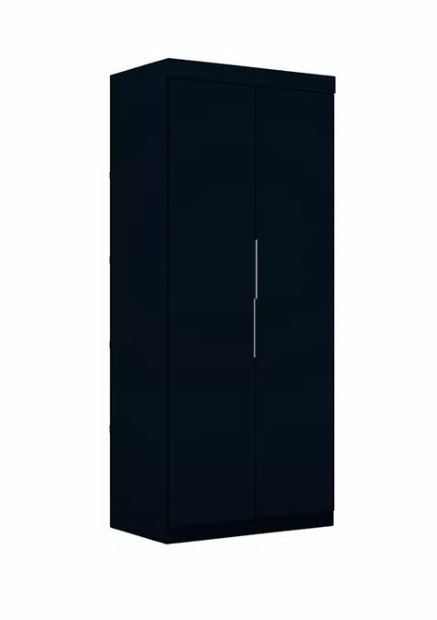 Furniture * | Buy Manhattan Comfort Mulberry 2.0 Sectional Armoire Wardrobe Closet Tatiana Midnight Blue