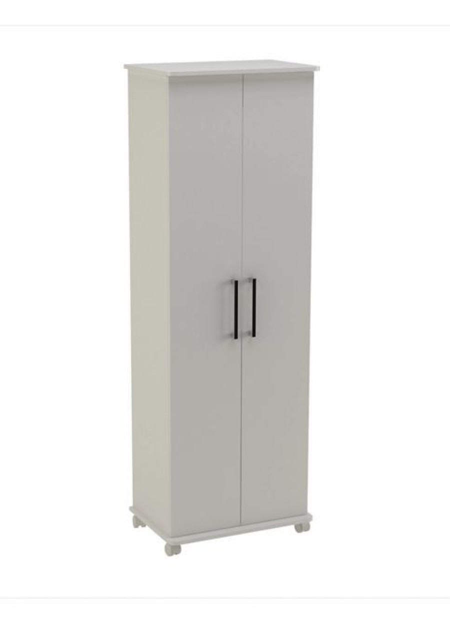 Furniture * | Promo Manhattan Comfort Catalonia Mobile Shoe Closet 1.0 White