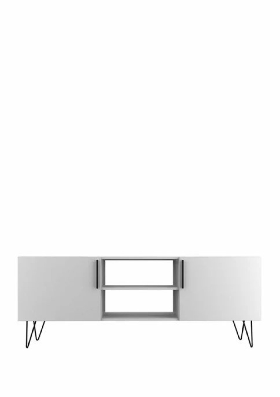 Furniture * | Flash Sale Manhattan Comfort 63 Inch Nolita Tv Stand White