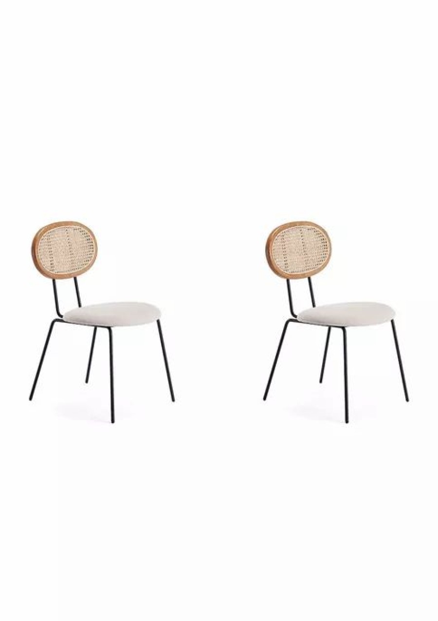 Furniture * | Outlet Manhattan Comfort Jardin Cane Dining Chair Set Of 2