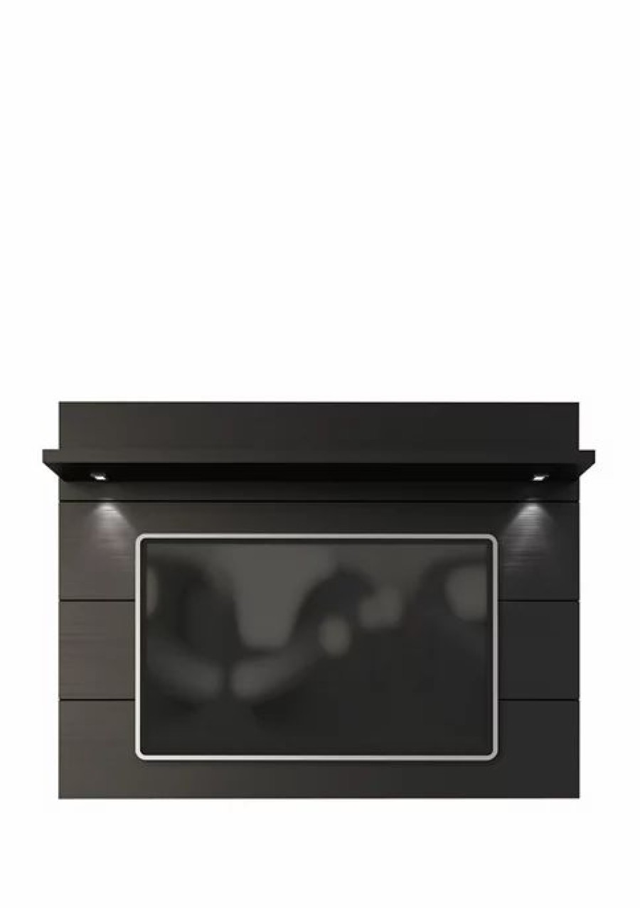 Furniture * | Deals Manhattan Comfort Cabrini Floating Wall Tv Panel 2.2 Black Matte