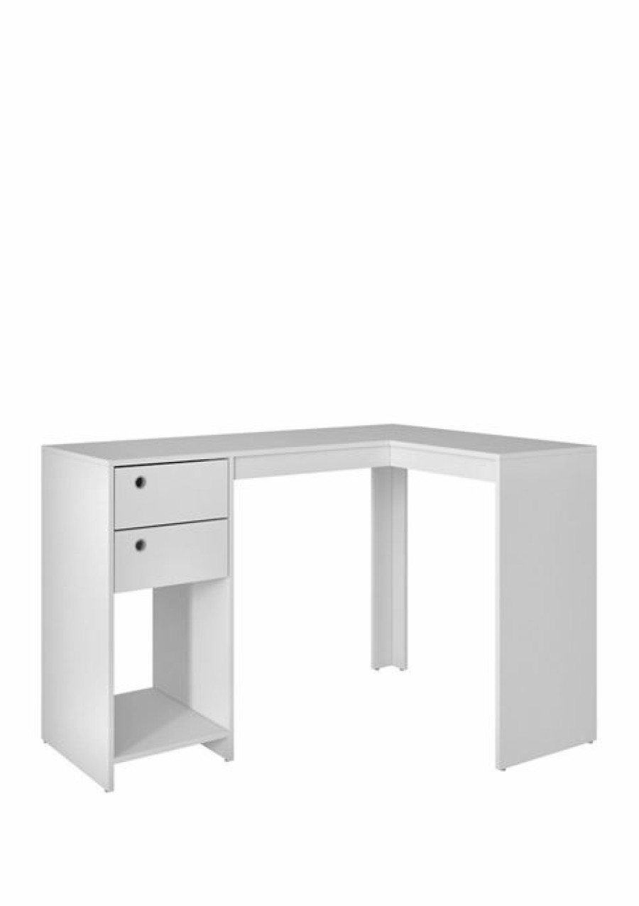 Furniture * | Flash Sale Manhattan Comfort Palermo Classic L-Desk White