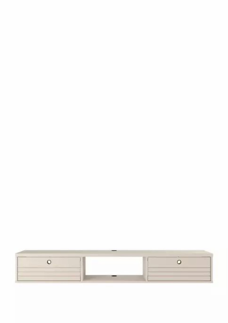 Furniture * | Best Reviews Of Manhattan Comfort 62.99 Inch Liberty Floating Office Desk Off White