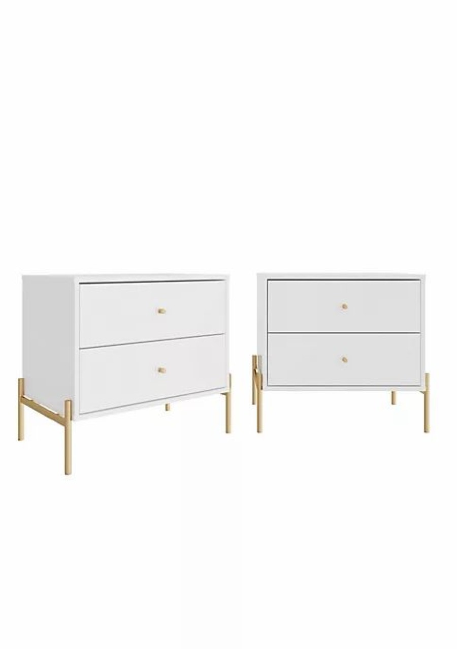 Dressers & Chests * | Cheapest Manhattan Comfort Jasper Nightstand (Set Of 2)