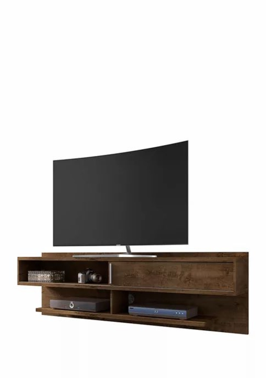 Furniture * | Buy Manhattan Comfort 70.86 Inch Astor Floating Entertainment Center 1.0 Rustic Brown