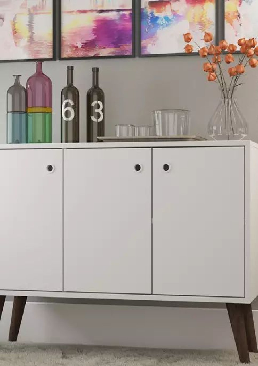 Furniture * | Cheapest Manhattan Comfort 35.43 Inch Bromma Buffet Stand White