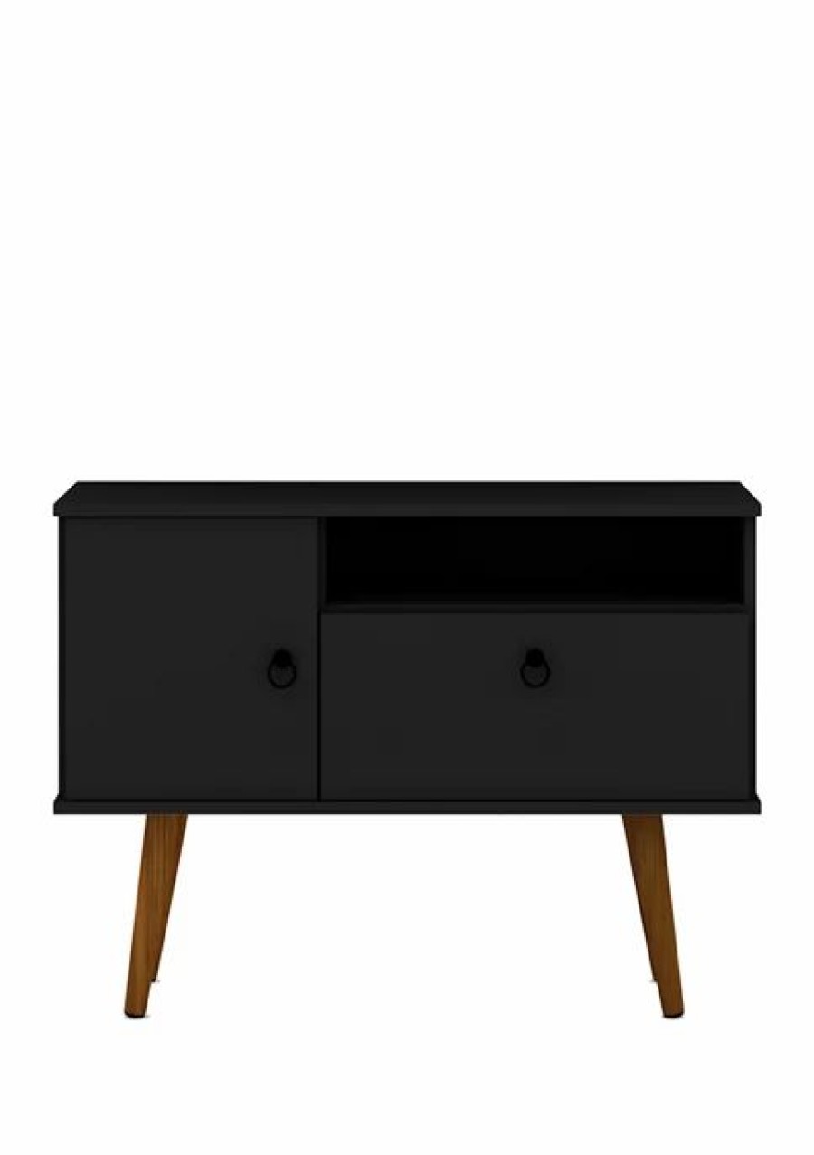 Furniture * | Buy Manhattan Comfort 35.43 Inch Tribeca Tv Stand Black