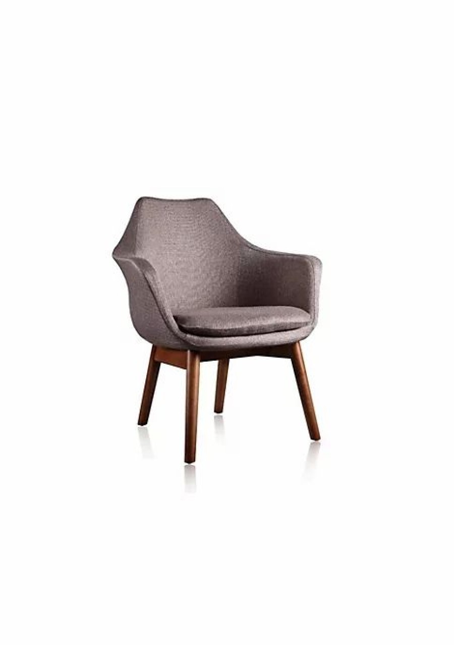 Furniture * | Best Reviews Of Manhattan Comfort Cronkite Accent Chair In And Walnut Grey