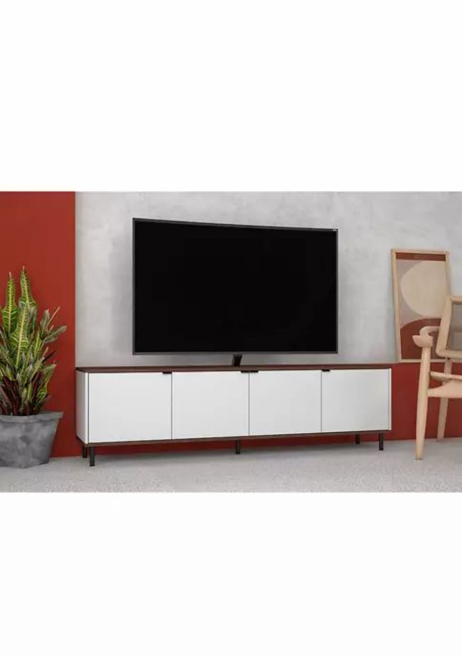 Furniture * | Deals Manhattan Comfort Mosholu Nut Tv Stand