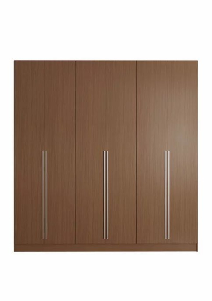 Furniture * | Brand New Manhattan Comfort Eldridge Freestanding Wardrobe In Maple Cream Brown