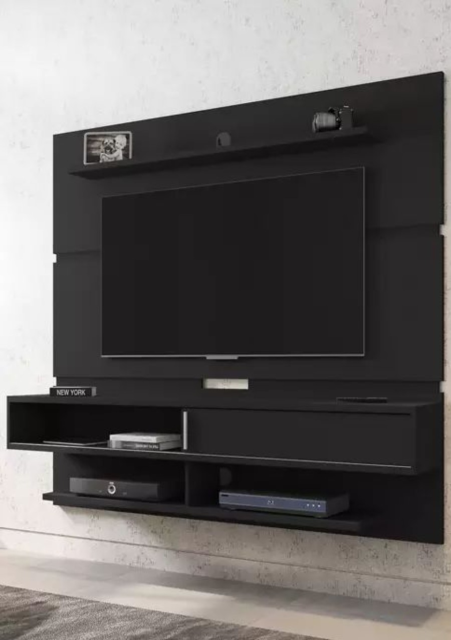 Furniture * | Promo Manhattan Comfort 70.86 Inch Astor Floating Entertainment Center 2.0 Black