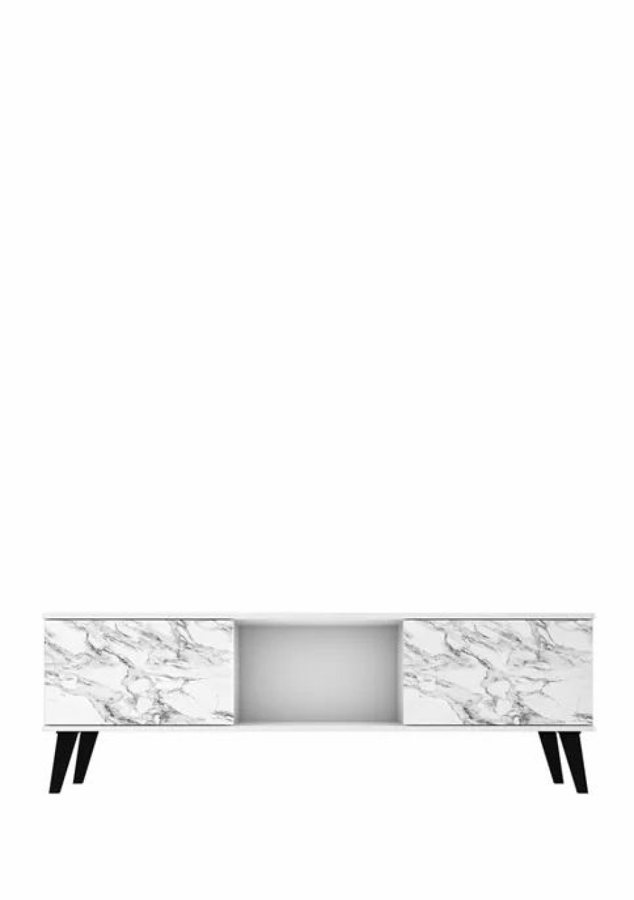 Tv & Media Stands * | Discount Manhattan Comfort 62.2 Inch Doyers Tv Stand White