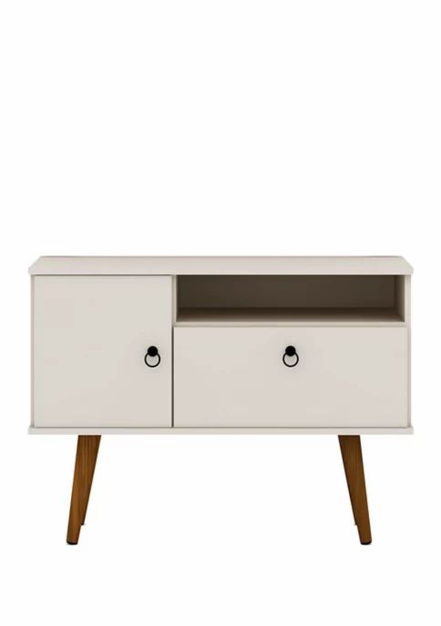 Furniture * | Cheap Manhattan Comfort Tribeca 35.43 Tv Stand Off White