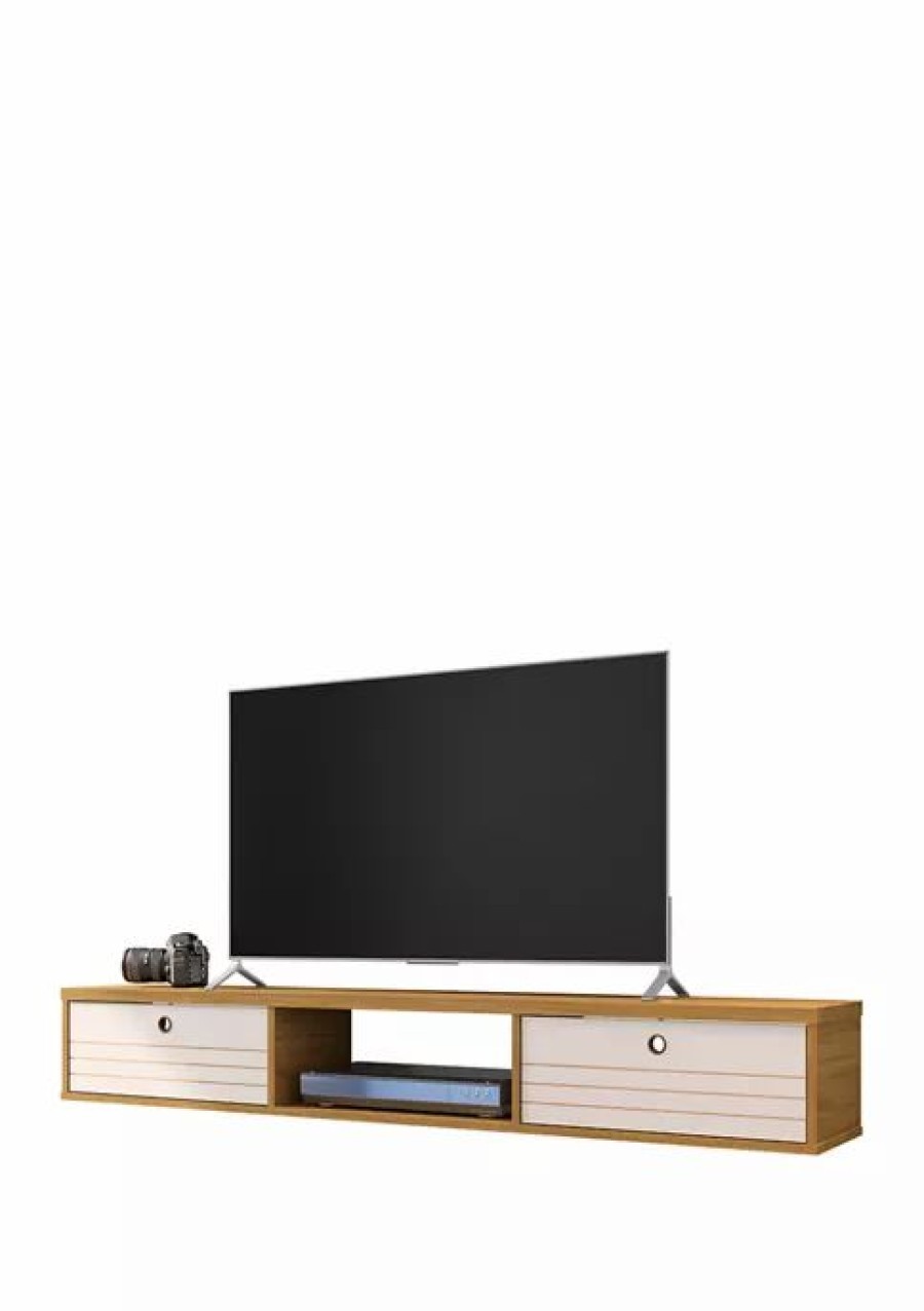 Furniture * | Best Sale Manhattan Comfort Liberty 62.99 Inch Floating Entertainment Center Cinnamon/Off White