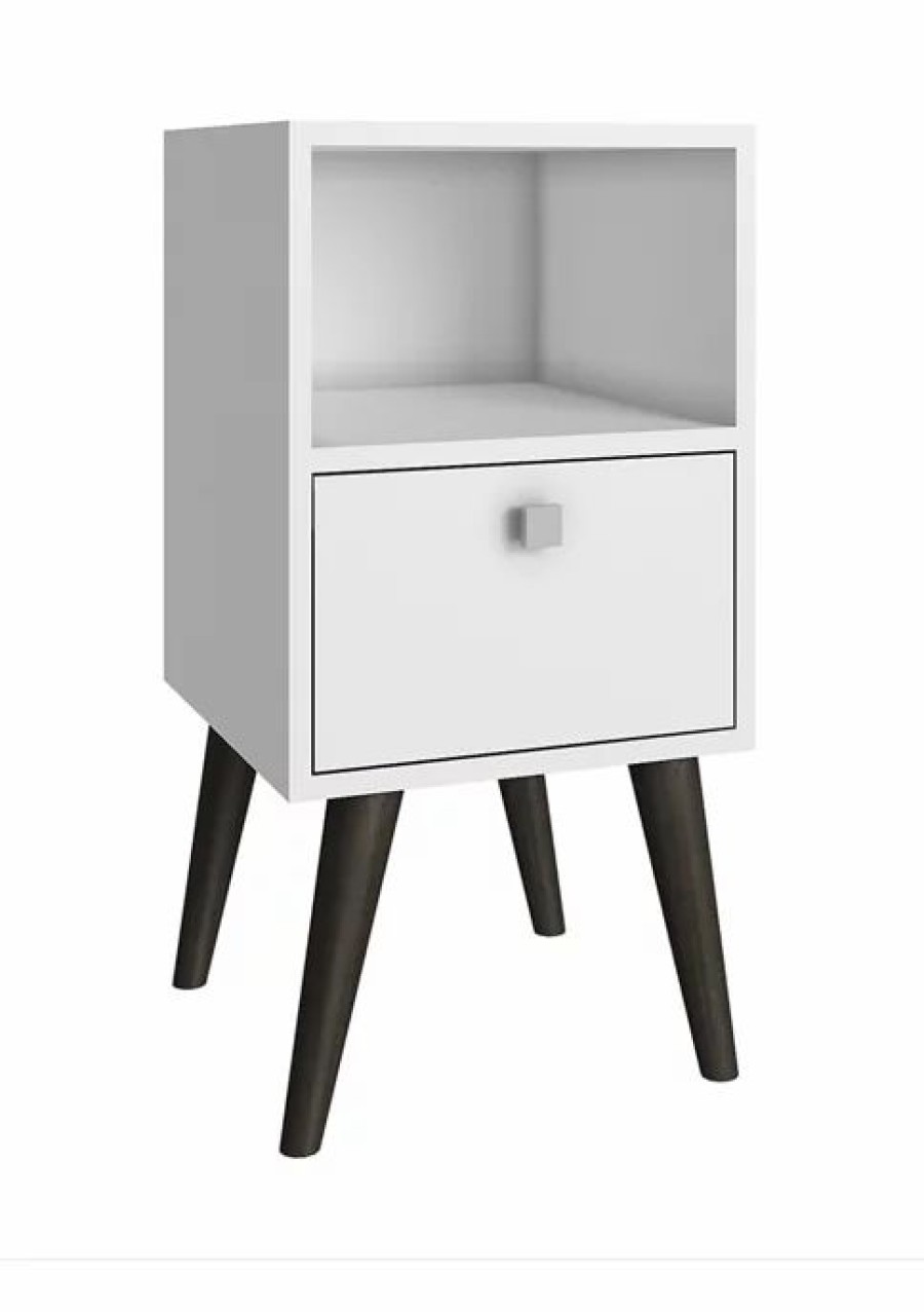 Tv & Media Stands * | Discount Manhattan Comfort Abisko Side Table White