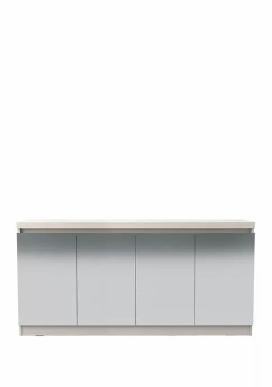 Furniture * | Cheapest Manhattan Comfort 62.99 Inch Viennese Buffet Cabinet With Mirrors Off White