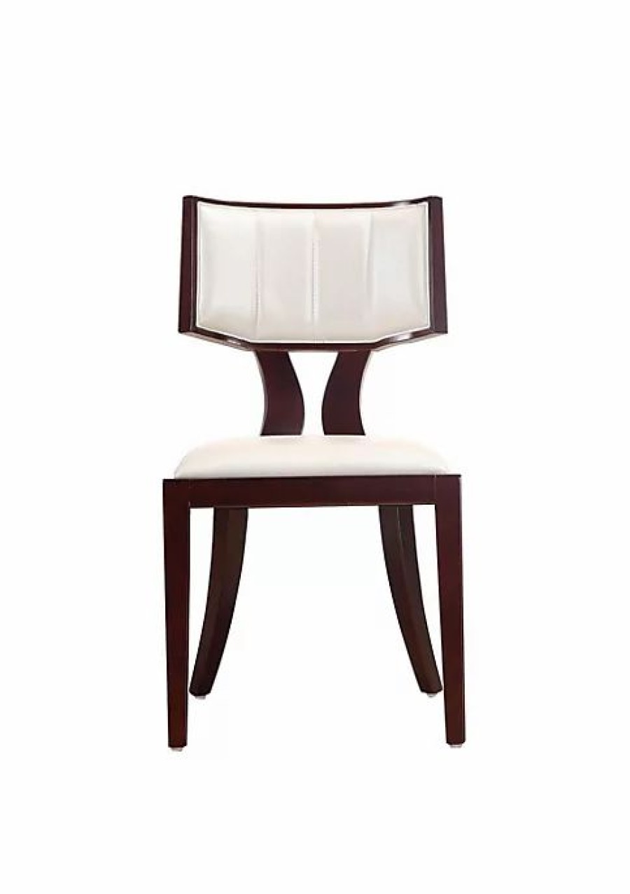 Furniture * | Budget Manhattan Comfort Pulitzer Dining Chair (Set Of Two) In Pearl White And Walnut Multi