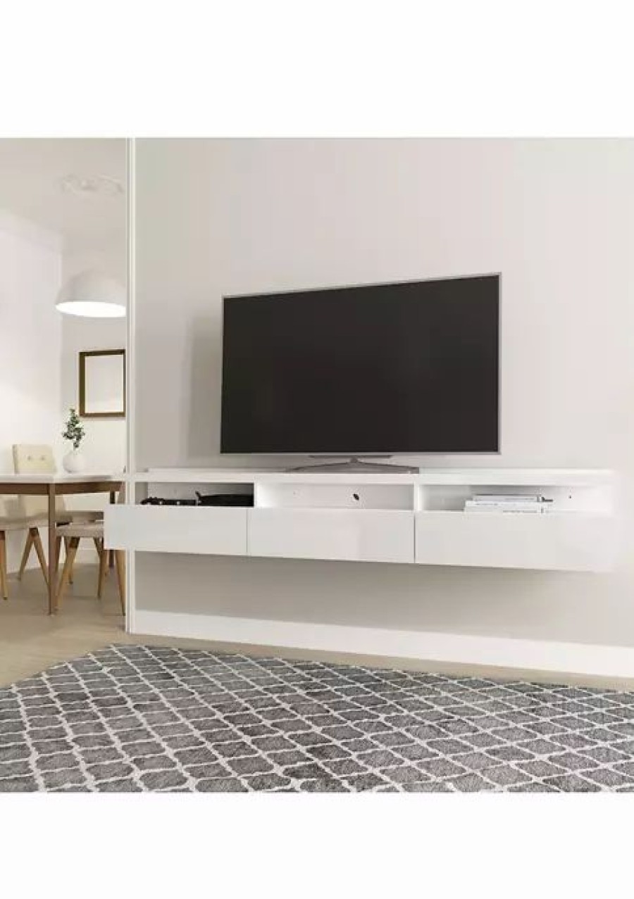 Furniture * | Hot Sale Manhattan Comfort Cabrini Half Floating Entertainment Center