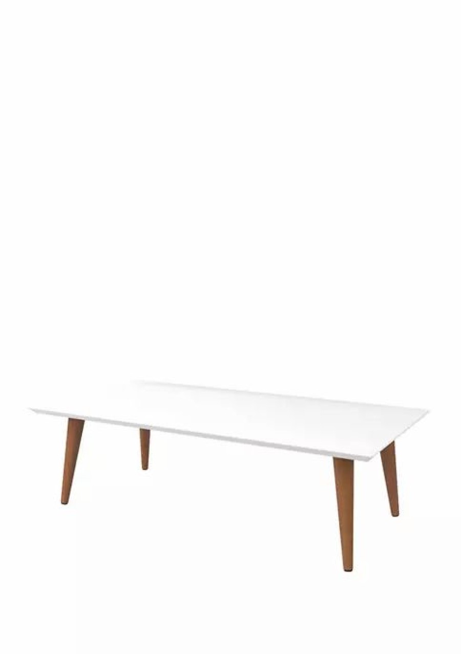 Furniture * | Hot Sale Manhattan Comfort 11.81 Inch Utopia High Rectangle Coffee Table White Gloss