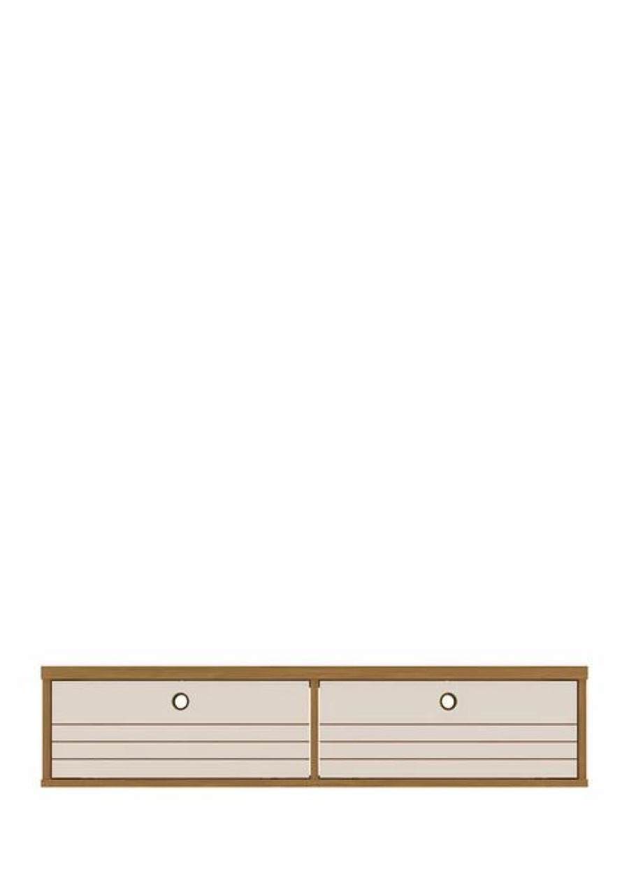 Furniture * | Buy Manhattan Comfort 42.28 Inch Liberty Floating Entertainment Center Cinnamon/Off White