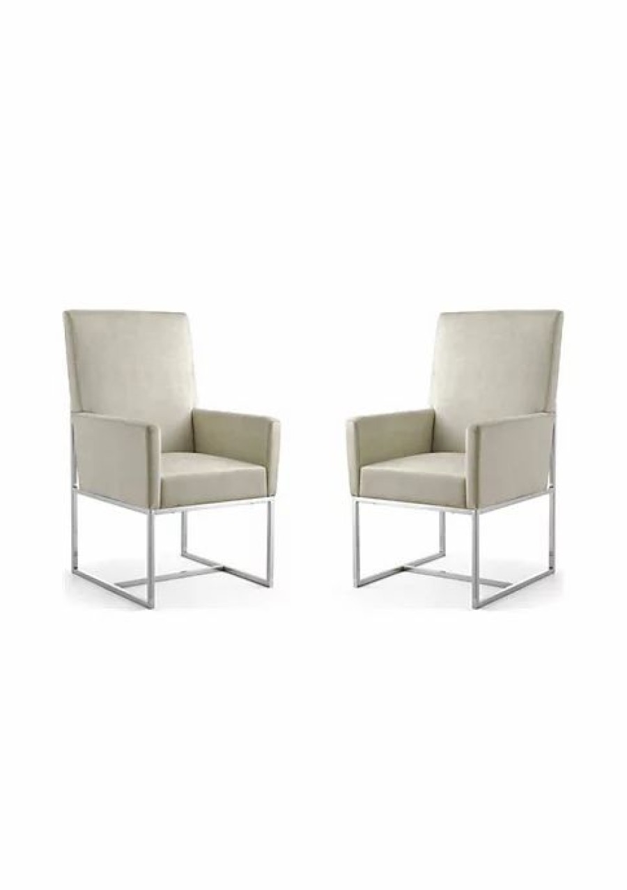 Tv & Media Stands * | New Manhattan Comfort Element Dining Armchair In (Set Of 2) Champagne