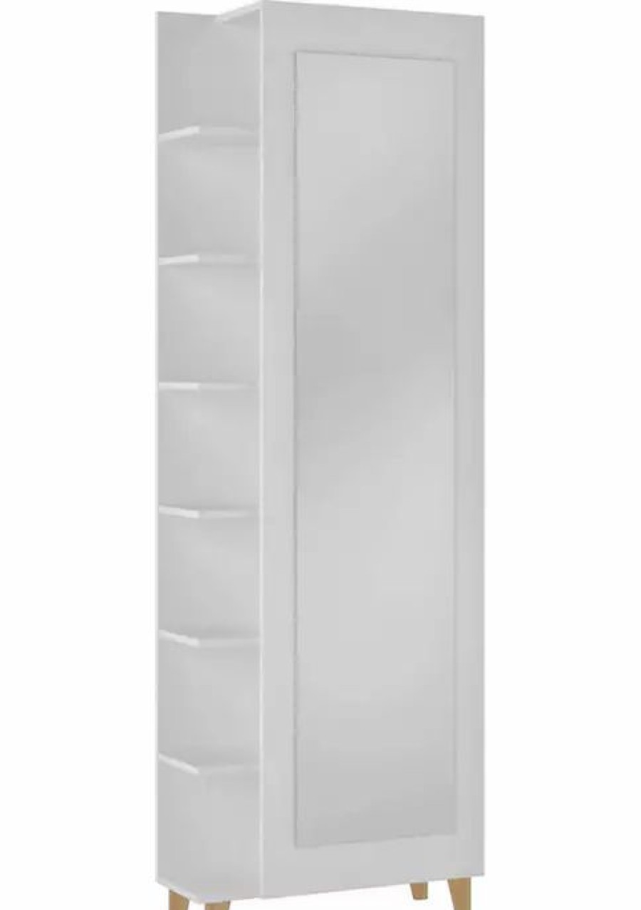 Dressers & Chests * | Outlet Manhattan Comfort Minetta Shoe Closet In White