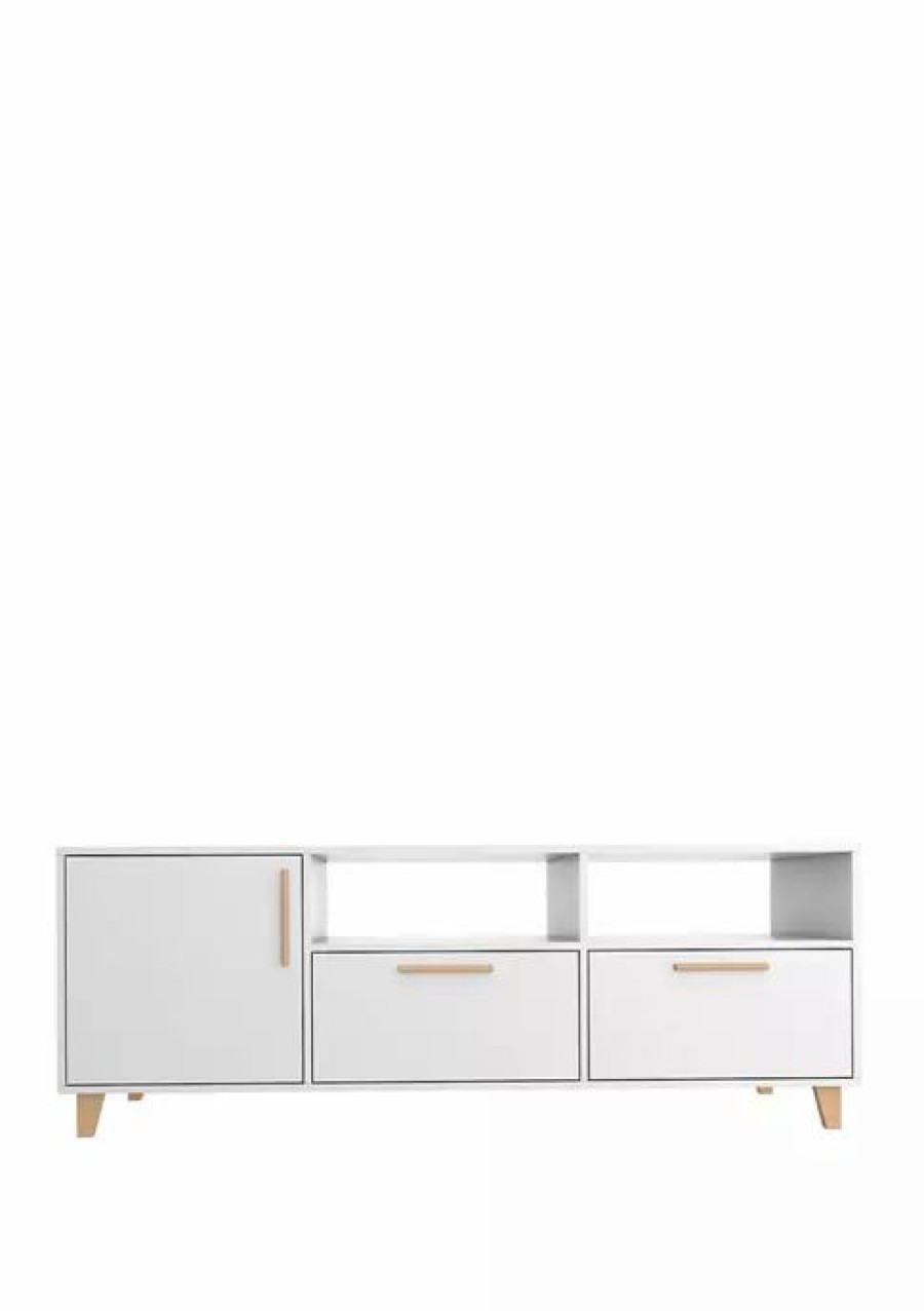 Tv & Media Stands * | Promo Manhattan Comfort 53.15 Inch Herald Tv Stand White