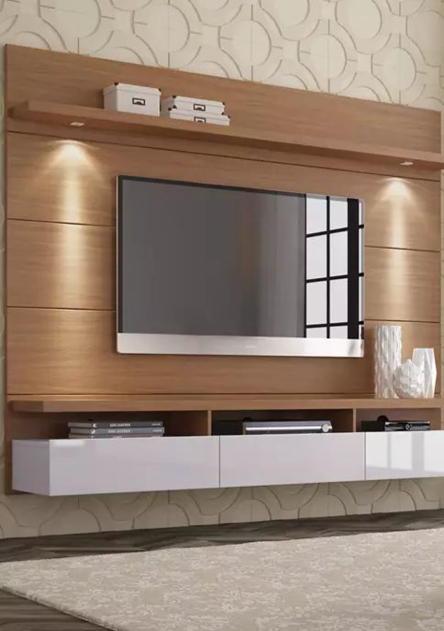 Furniture * | Wholesale Manhattan Comfort Cabrini 2.2 Floating Wall Theater Entertainment Center In