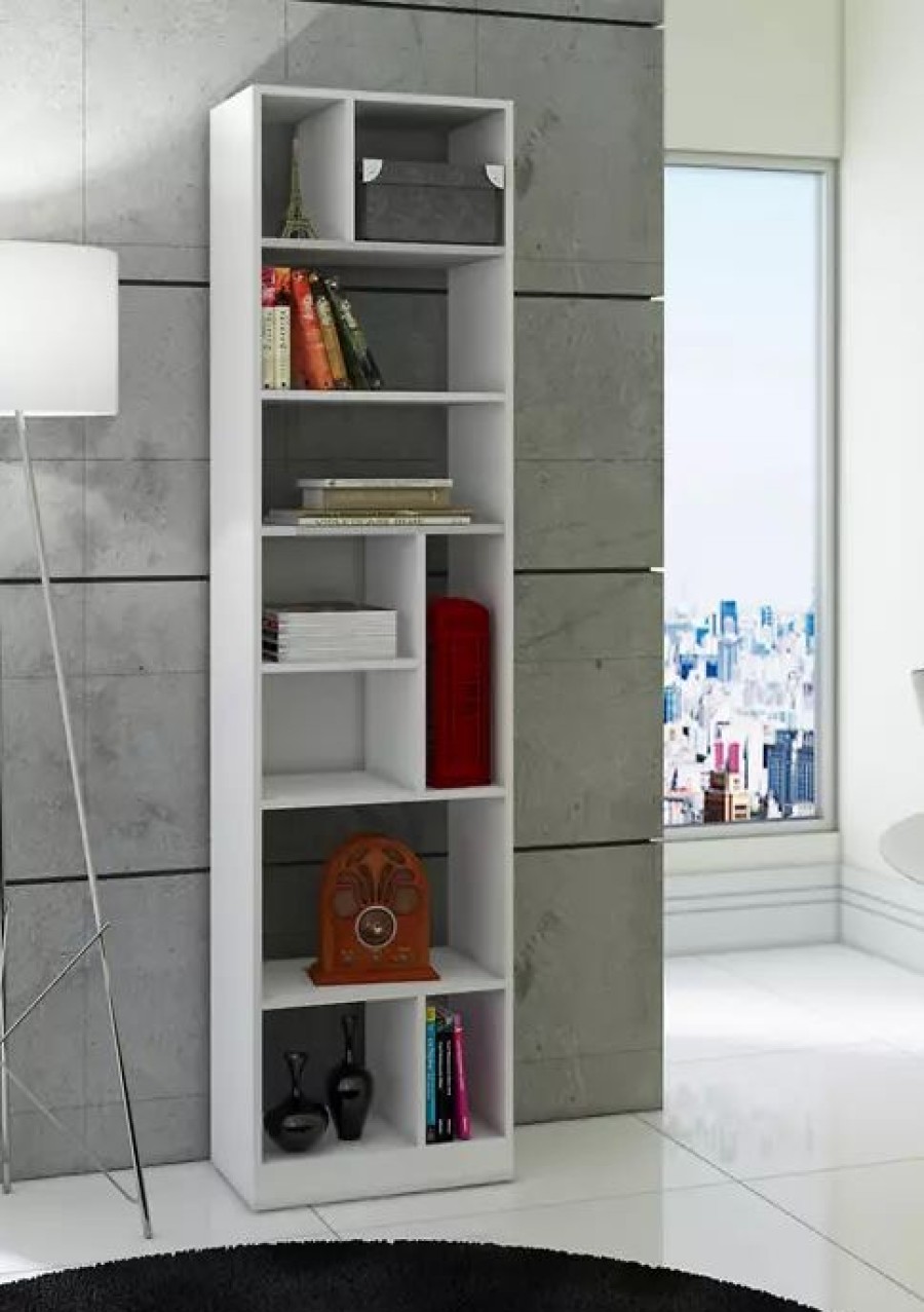 Furniture * | Buy Manhattan Comfort Valenca Bookcase 4.0 White