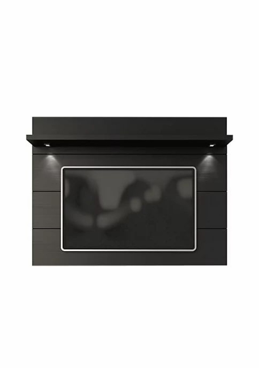 Tv & Media Stands * | New Manhattan Comfort Cabrini Floating Wall Tv Panel 1.8 In Black Matte