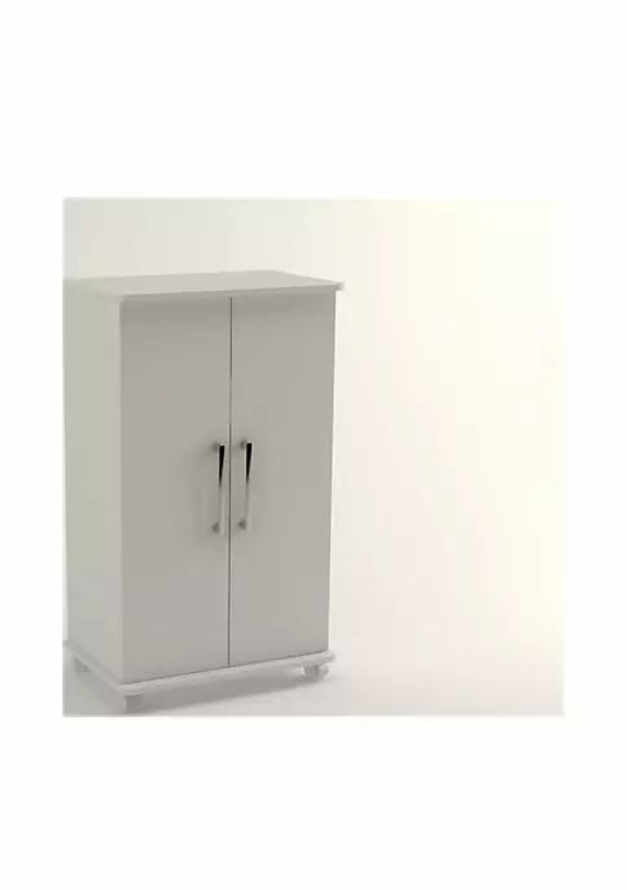 Tv & Media Stands * | Hot Sale Manhattan Comfort Catalonia Mobile Shoe Closet 2.0 In White