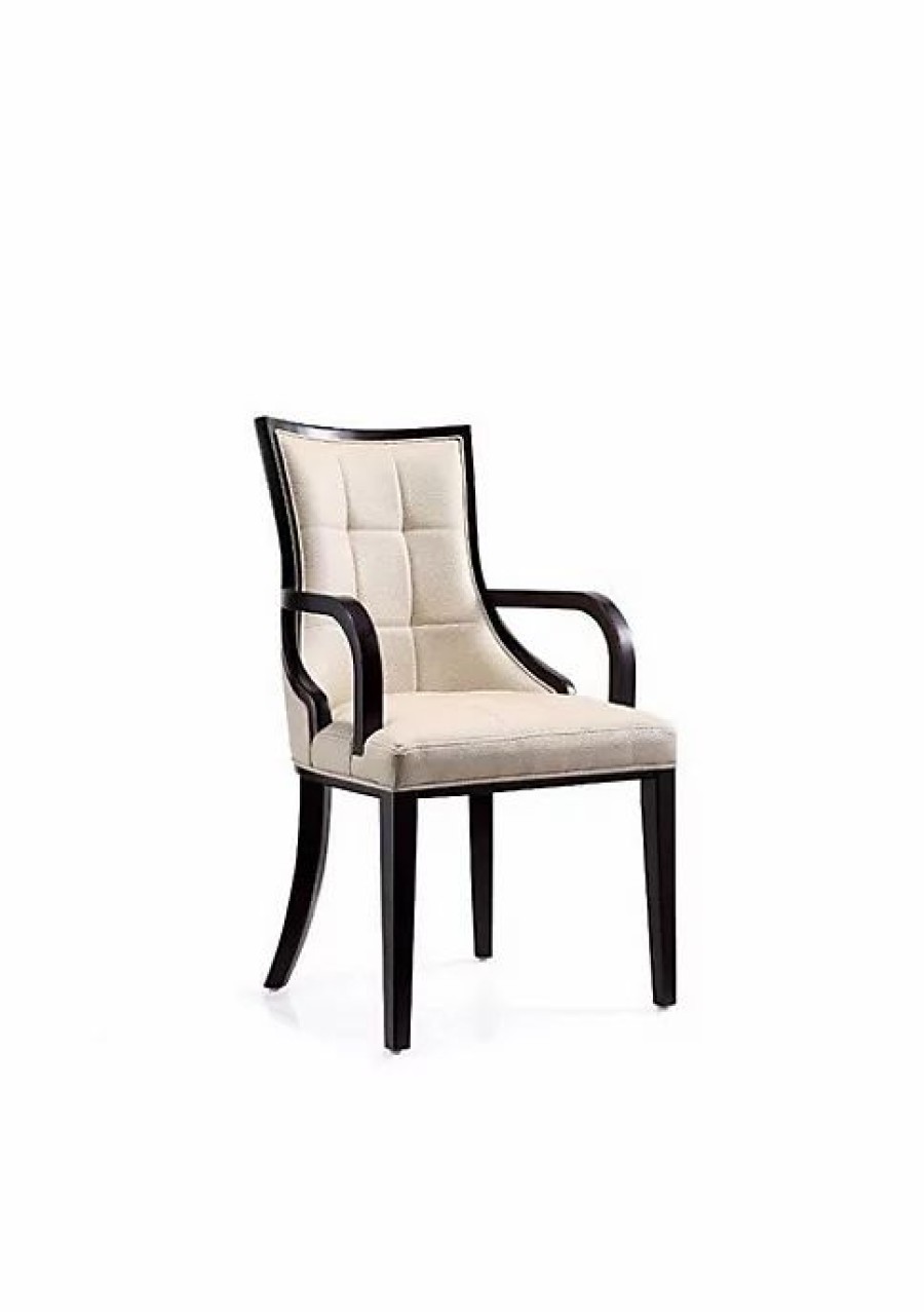 Furniture * | Best Deal Manhattan Comfort Fifth Avenue Faux Leather Dining Armchair Cream And Walnut Multi