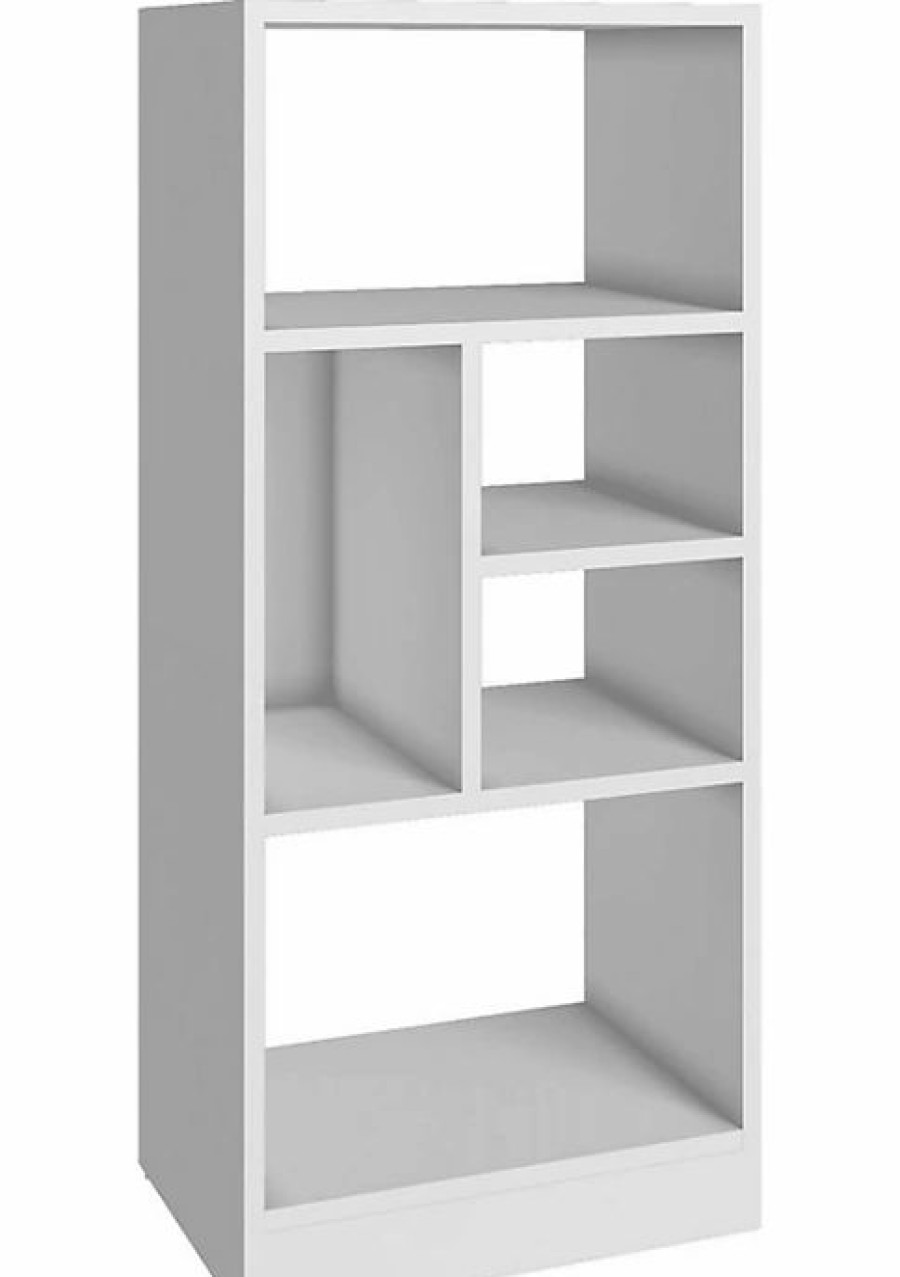 Tv & Media Stands * | Buy Manhattan Comfort Valenca Bookcase 2.0 In White