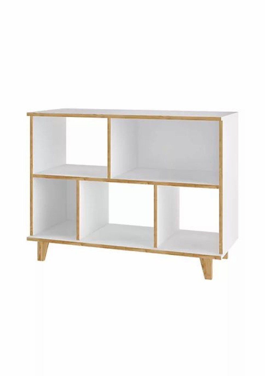 Dressers & Chests * | Hot Sale Manhattan Comfort Minetta Low Bookcase In White