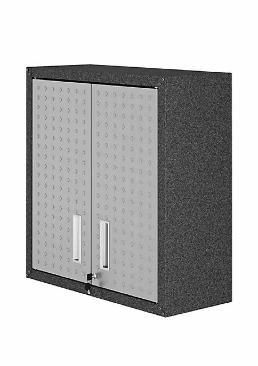 Furniture * | Best Reviews Of Manhattan Comfort Fortress Floating Garage Cabinet Grey