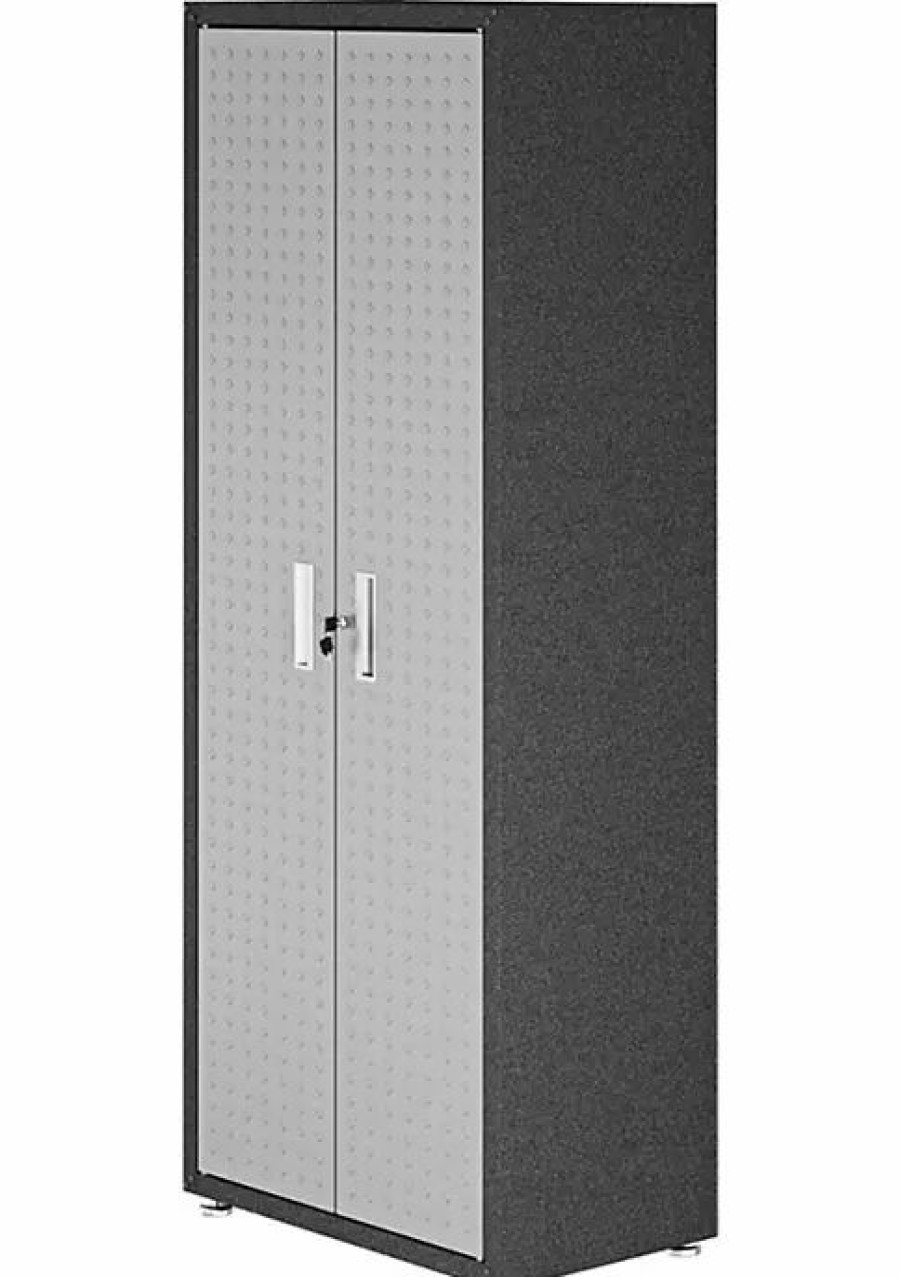 Furniture * | Best Deal Manhattan Comfort Fortress 74.8 Tall Garage Cabinet Grey